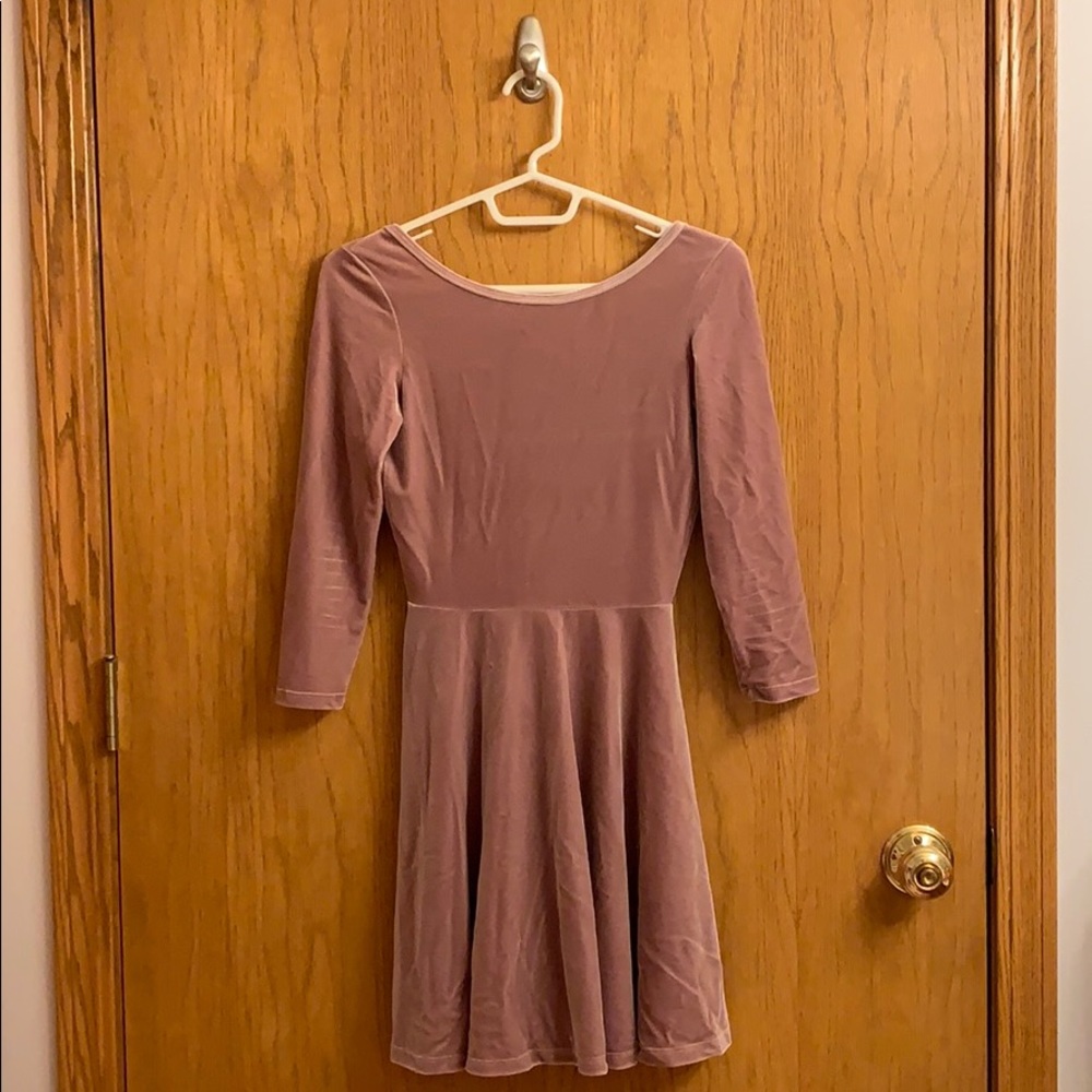 American Apparel Velvet Champagne Backless Dress